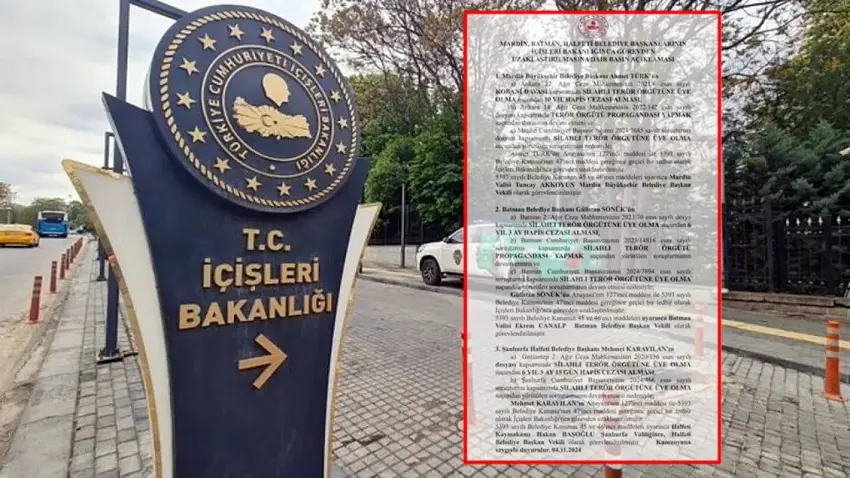 Türkiye İçişleri Bakanlığ'ndan kayyımlara dair açıklama!