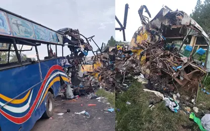 2 otobusên rêwiyan bi tevahî 4 erebe li hev ketin: 63 kes mirin