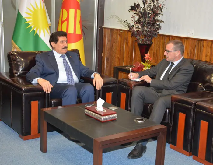 بەرپرسی دەستەی کارگێڕی مەکتەبی سیاسی پێشوازی لە کونسووڵی گشتى فەڕەنسا لە ھەولێر کرد