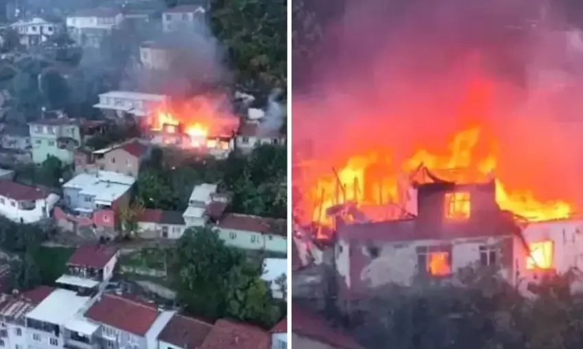 Agir bi xaneyekî li Bursayê ket û li xaniyên dorê belav bû