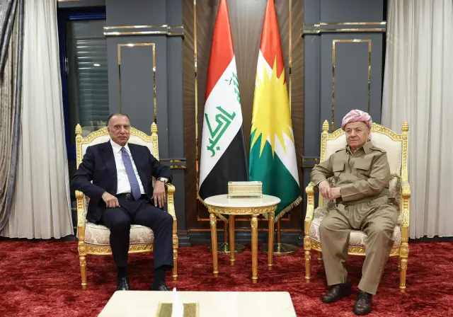 سەرۆک بارزانی پێشوازی لە مستەفا کازمی کرد