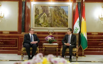 سه‌رۆكی ھەرێمی کوردستان و هه‌ڵسووڕێنه‌رى باڵیۆزخانه‌ى ئه‌مریكا كۆبوونه‌وه‌