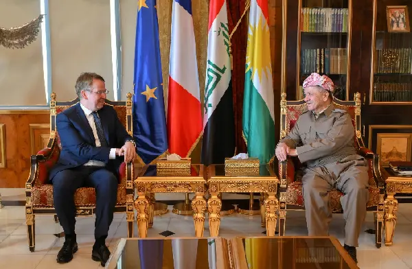 سەرۆک بارزانی پێشوازی لە باڵیۆزی فەرەنسا لە بەغدا کرد