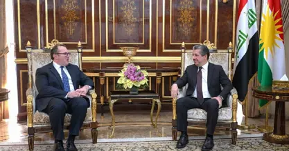 سەرۆکی حکوومەتی هەرێمی کوردستان، پێشوازی لە هەڵسوڕێنەری باڵیۆزخانەی ئەمریکا لە عێراق کرد