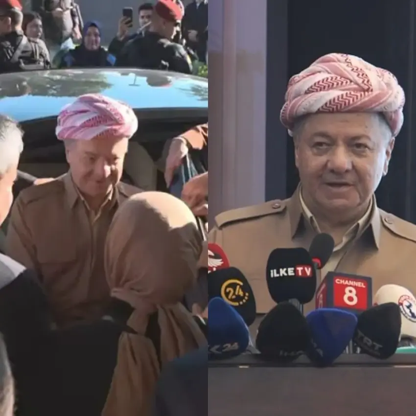 Serok Barzanî gihîst Cizîrê û gotarek pêskês kir