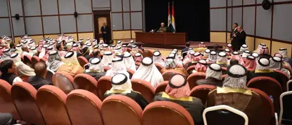 سەرۆک بارزانی پێشوازی لە شێخ و پیاو ماقوولانی عەرەب لە قەزای مەخمور کرد