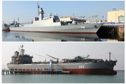 بنکەی سەرئاوی "کوردستان" و کەشتی شەڕی "سەهەند" لەگەڵ هێزی دەریایی ئێران ەوە ڕێک خران