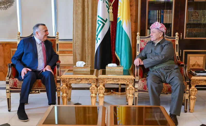 سەرۆك بارزانی پێشوازی لە سەرۆکی حیزبی حەلی عێراقی کرد