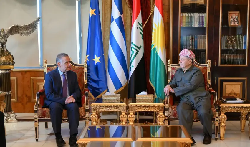 Serok Barzanî pêswazî li Balyozê Yewnanistanê kir: Tekezî li ser bihêzkirina pêwendiyan hat kirin