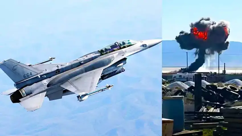 Balafireke ser a F-16 ya Amerîkayê ket xwarê