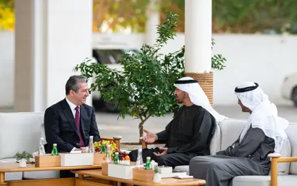 Serokwezîrê Kurdistanê Mesrûr Barzanî û Al Nahyan li ser Iraqê û herêmê axifîn