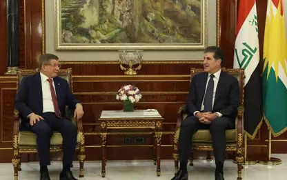 Neçirvan Barzani ve Ahmet Davutoğlu'ndan 'barış süreci' vurgusu