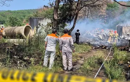 Güney Kore'de askeri uçak düştü! 4 personel kayıp!