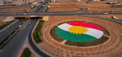 Erbil'de Kürdistan’ın en büyük taş bayrağı yapıldı