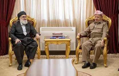 سەرۆک بارزانی پێشوازی لە ڕابەری گشتی بزووتنەوەی ئیسلامی کرد