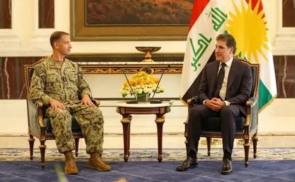 Serokê Herêma Kurdistanê Nêçîrvan Barzanî fermandarê CENTCOMê Brad Cooper qebûl kir