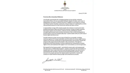 جۆناتان ویلکینسۆن : کەنەدا لەم وەرچەرخانە مێژوویی یەدا لە پشت خەڵکی ئێران دەوەستێت