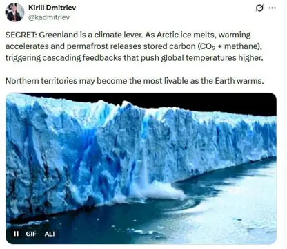 ​​​​​​​نێردەی سەرۆکایەتی ڕوسیا دەڵێت ناوچەکانی باکوور دەتوانن باشترین شوێن بن بۆ ژیان لە کاتێک دا گەرمبوونی جیهان بەردەوامە